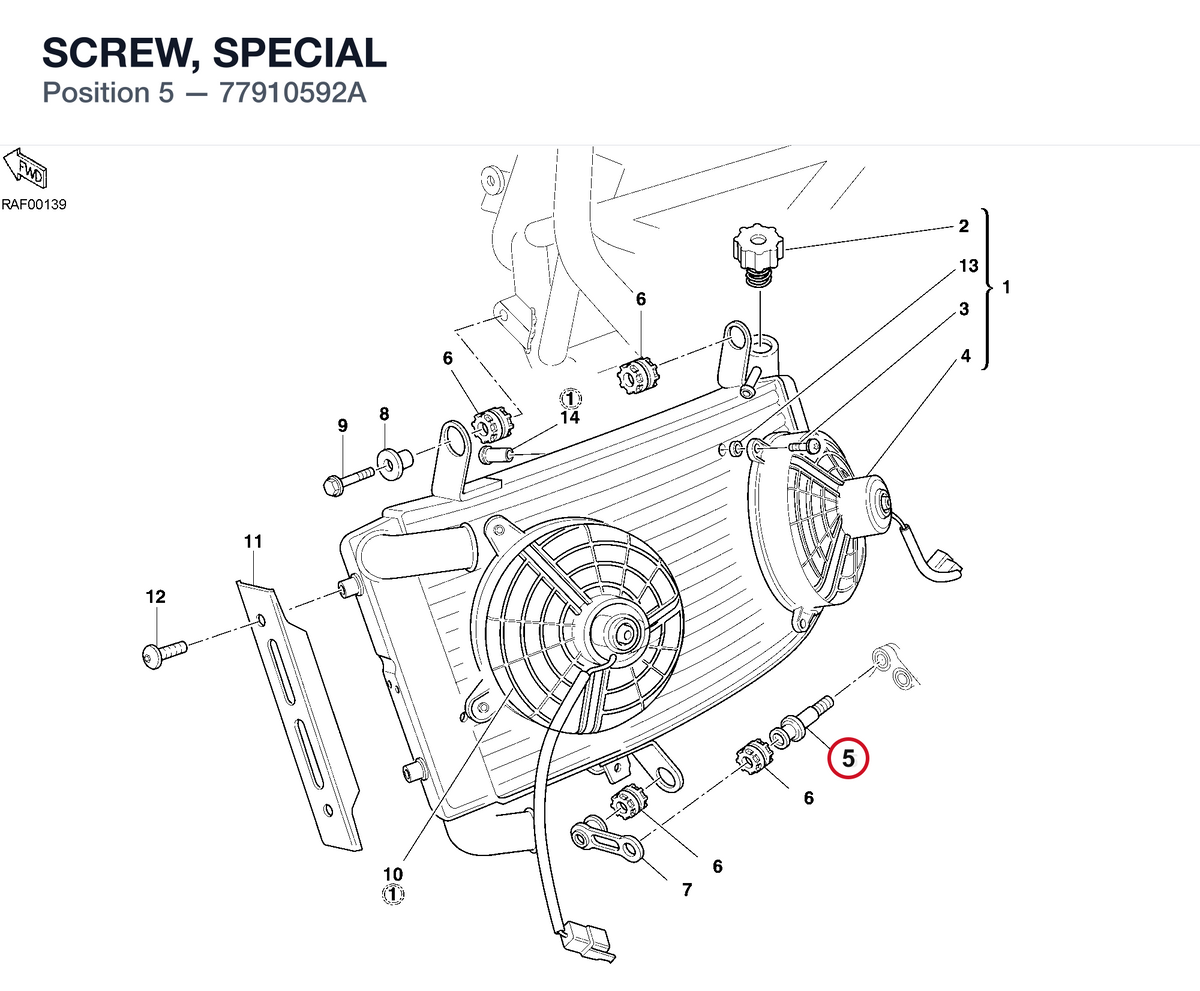 SCREW, SPECIAL 77910592A diagram position