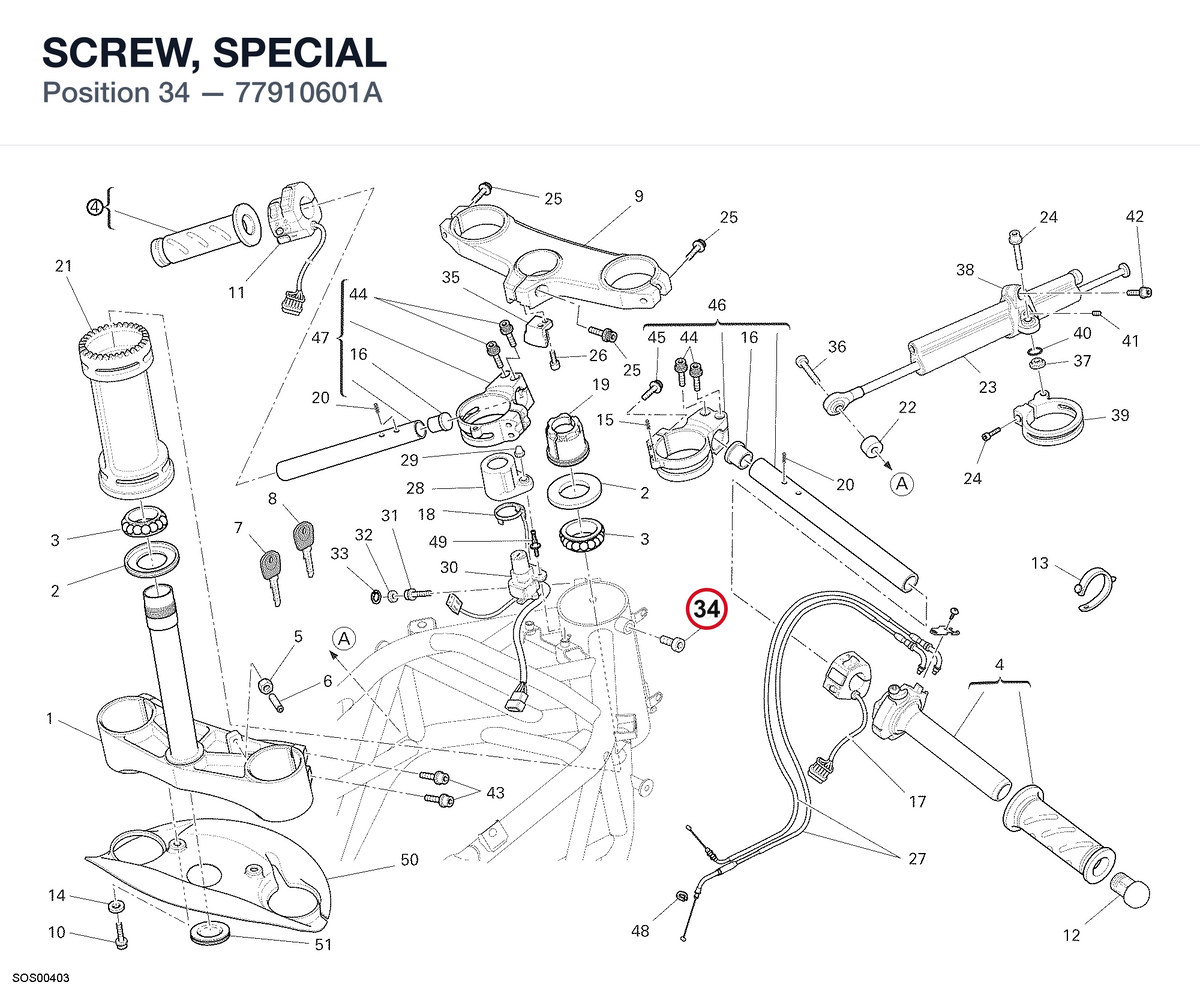 SCREW, SPECIAL 77910601A diagram position