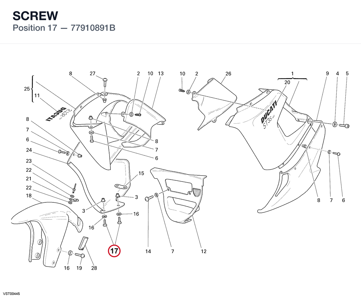 SCREW 77910891B diagram position