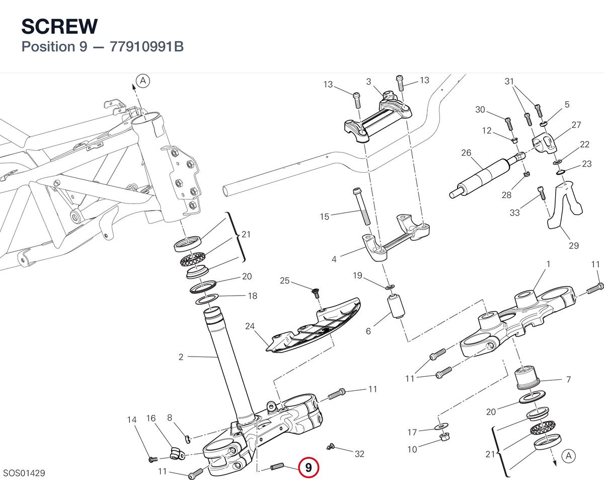 SCREW 77910991B diagram position