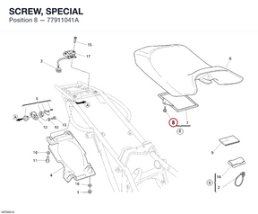 SCREW, SPECIAL 77911041A diagram position
