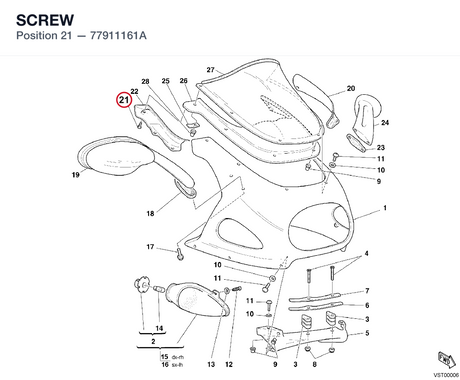 SCREW 77911161A diagram position