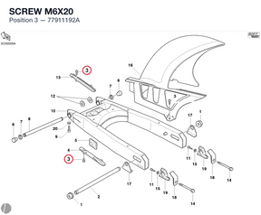 SCREW M6X20 77911192A diagram position