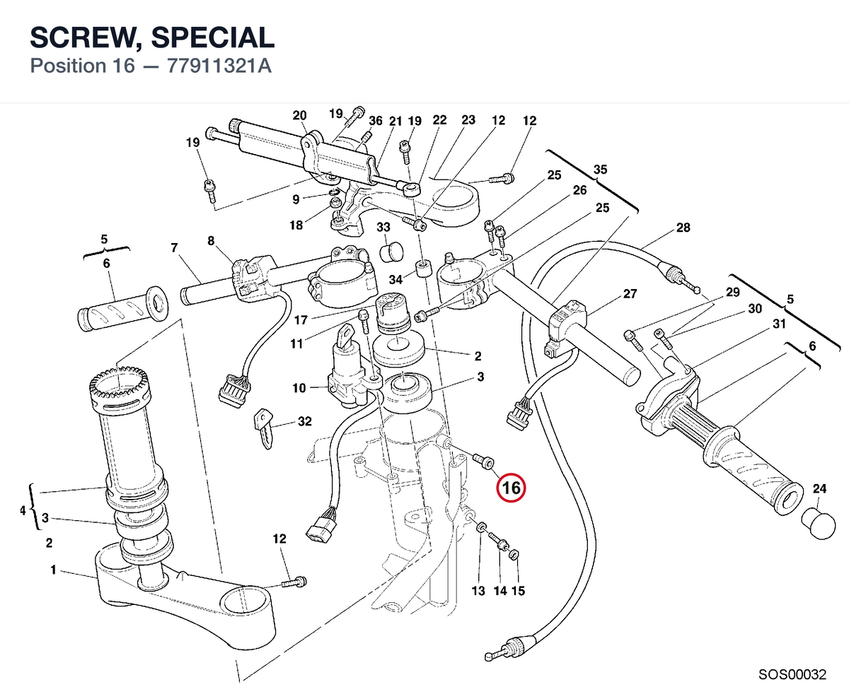 SCREW, SPECIAL 77911321A diagram position