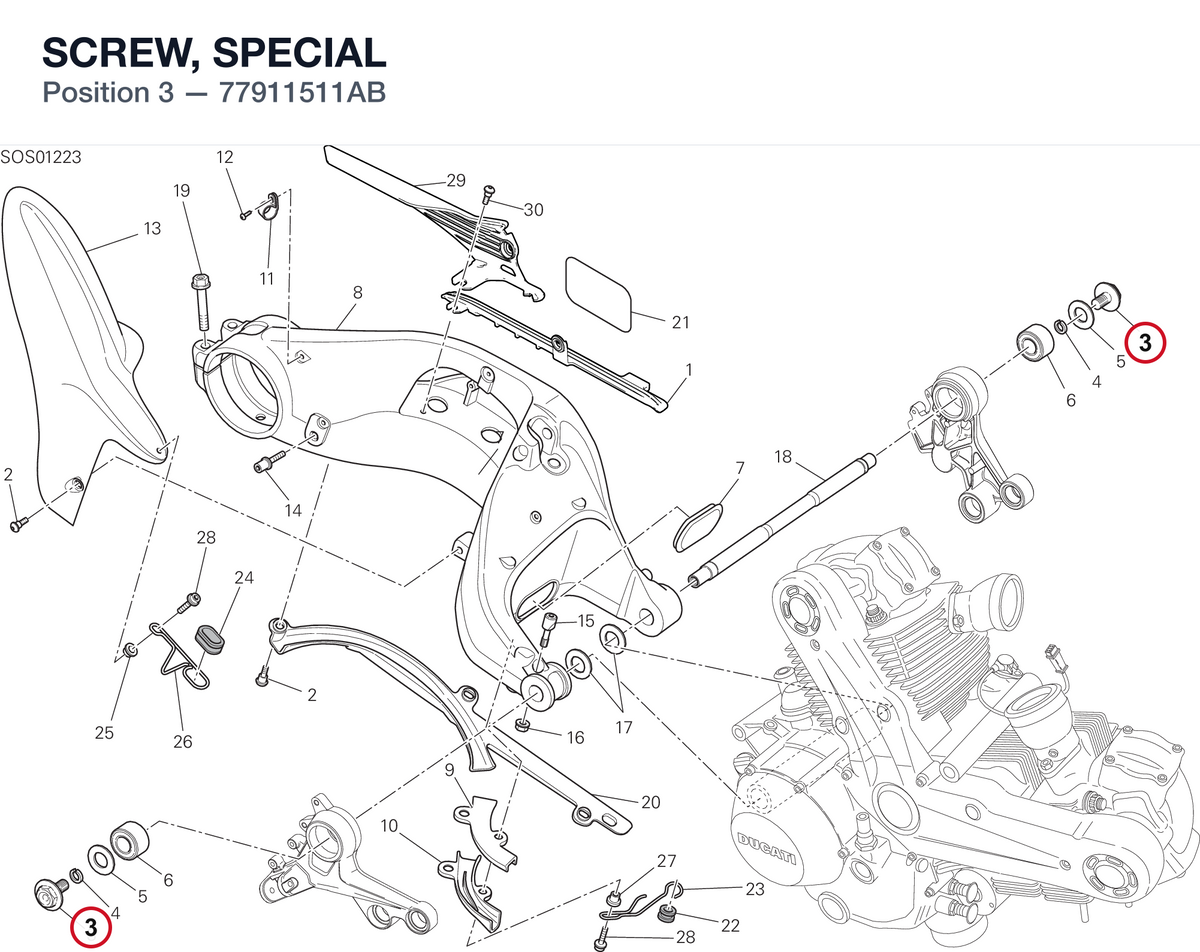 SCREW, SPECIAL 77911511AB diagram position
