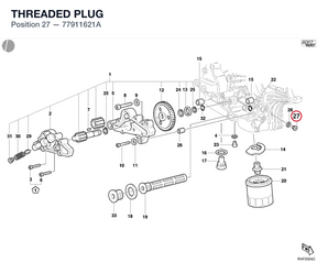 THREADED PLUG 77911621A diagram position