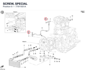 SCREW, SPECIAL 77911651A diagram position