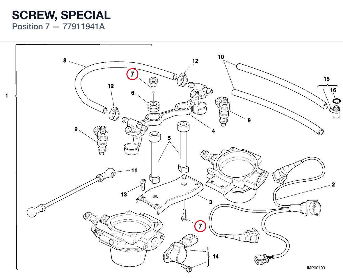 SCREW, SPECIAL 77911941A diagram position