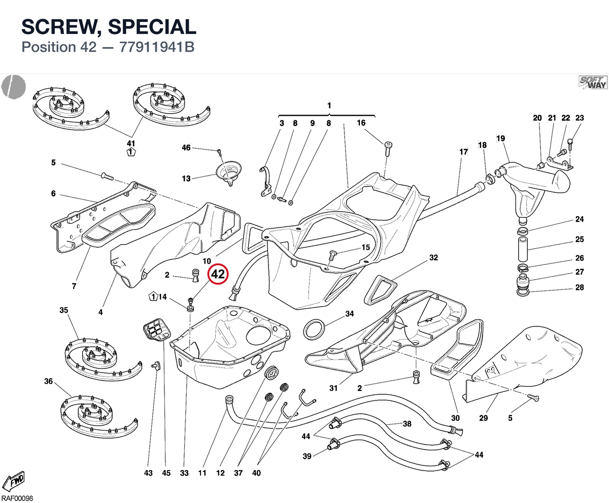 SCREW, SPECIAL 77911941B diagram position