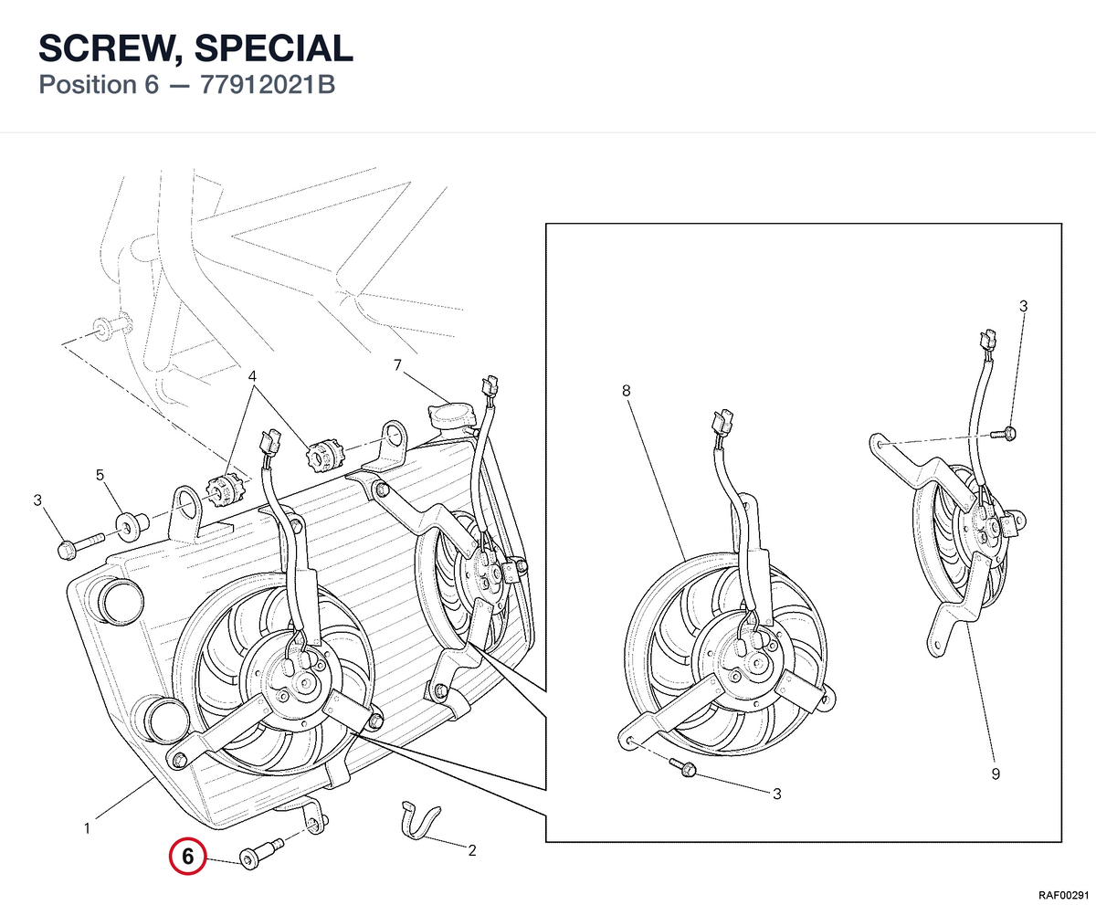 SCREW, SPECIAL 77912021B diagram position