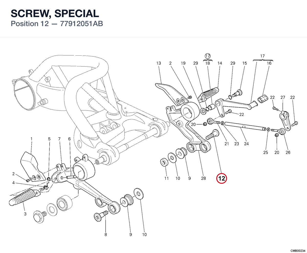 SCREW, SPECIAL 77912051AB diagram position