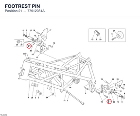 FOOTREST PIN 77912081A diagram position