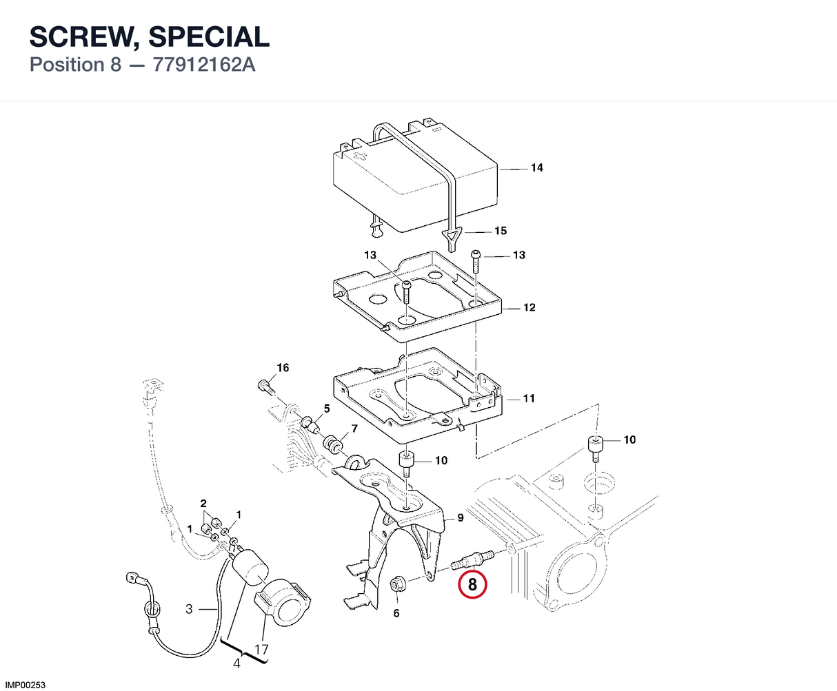 SCREW, SPECIAL 77912162A diagram position
