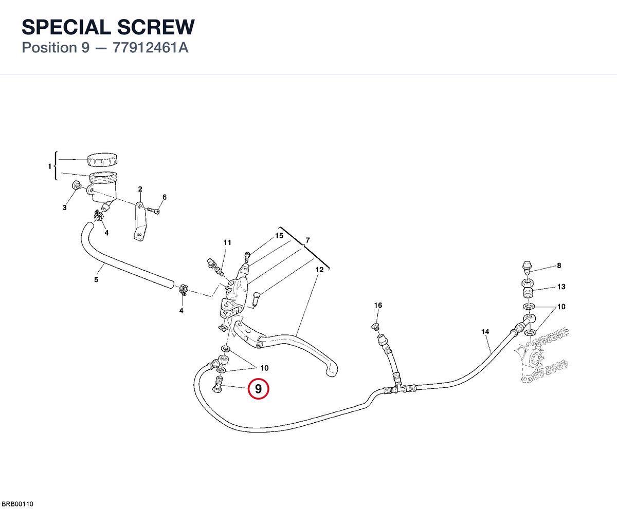 SPECIAL SCREW 77912461A diagram position