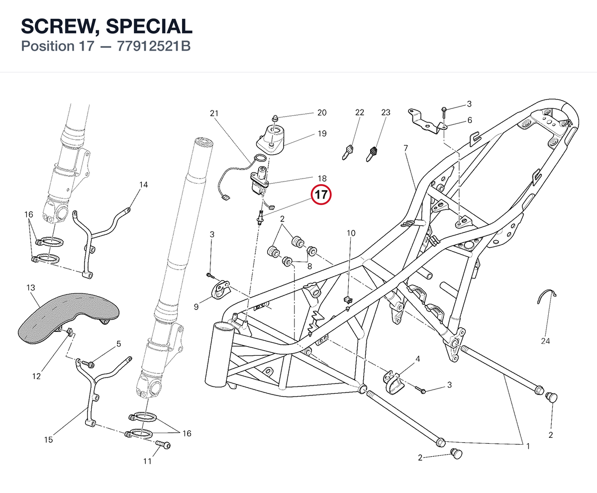 SCREW, SPECIAL 77912521B diagram position