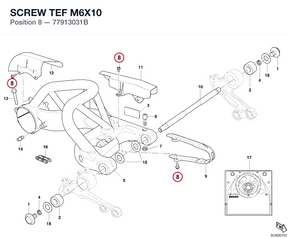 SCREW TEF M6X10 77913031B diagram position