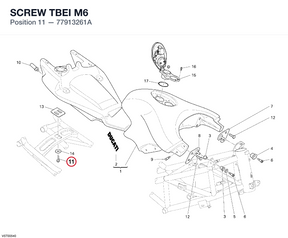 SCREW TBEI M6 77913261A diagram position
