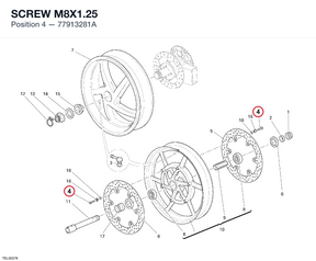 SCREW M8X1.25 77913281A diagram position