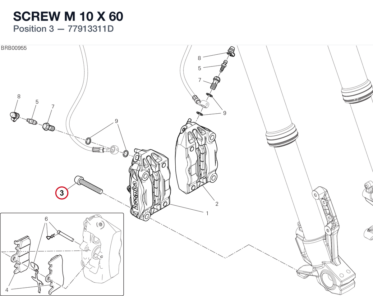 SCREW M 10 X 60 77913311D diagram position