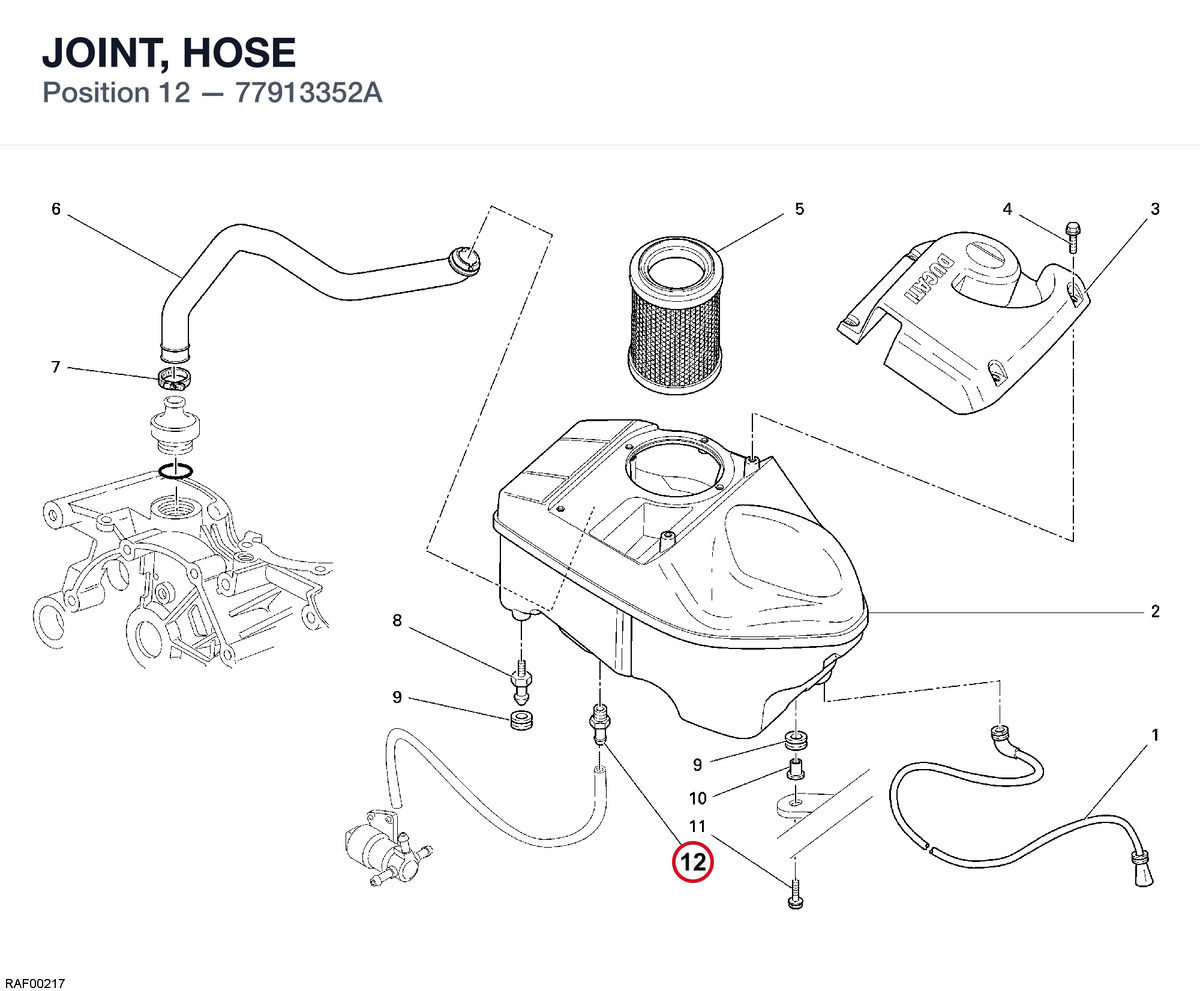 JOINT, HOSE 77913352A diagram position
