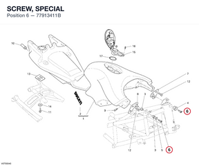 SCREW, SPECIAL 77913411B diagram position