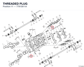 THREADED PLUG 77913611A diagram position