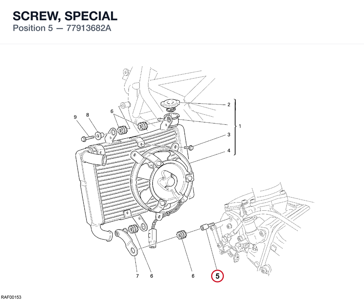 SCREW, SPECIAL 77913682A diagram position