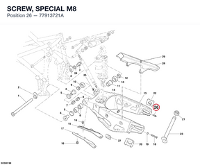 SCREW, SPECIAL M8 77913721A diagram position