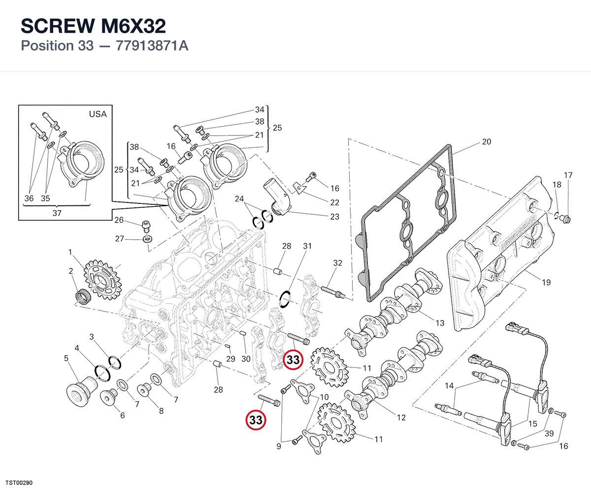 SCREW M6X32 77913871A diagram position