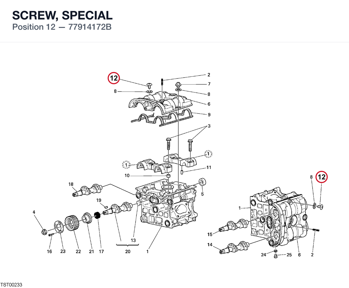 SCREW, SPECIAL 77914172B diagram position