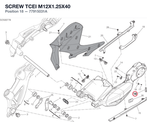 SCREW TCEI M12X1.25X40 77915031A diagram position