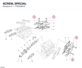 SCREW, SPECIAL 77915091A diagram position
