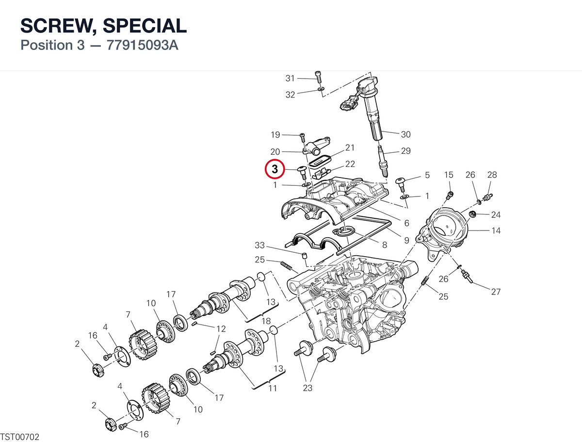SCREW, SPECIAL 77915093A diagram position