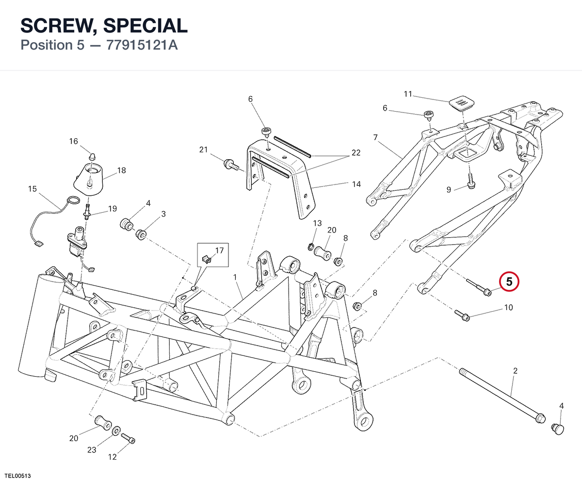 SCREW, SPECIAL 77915121A diagram position