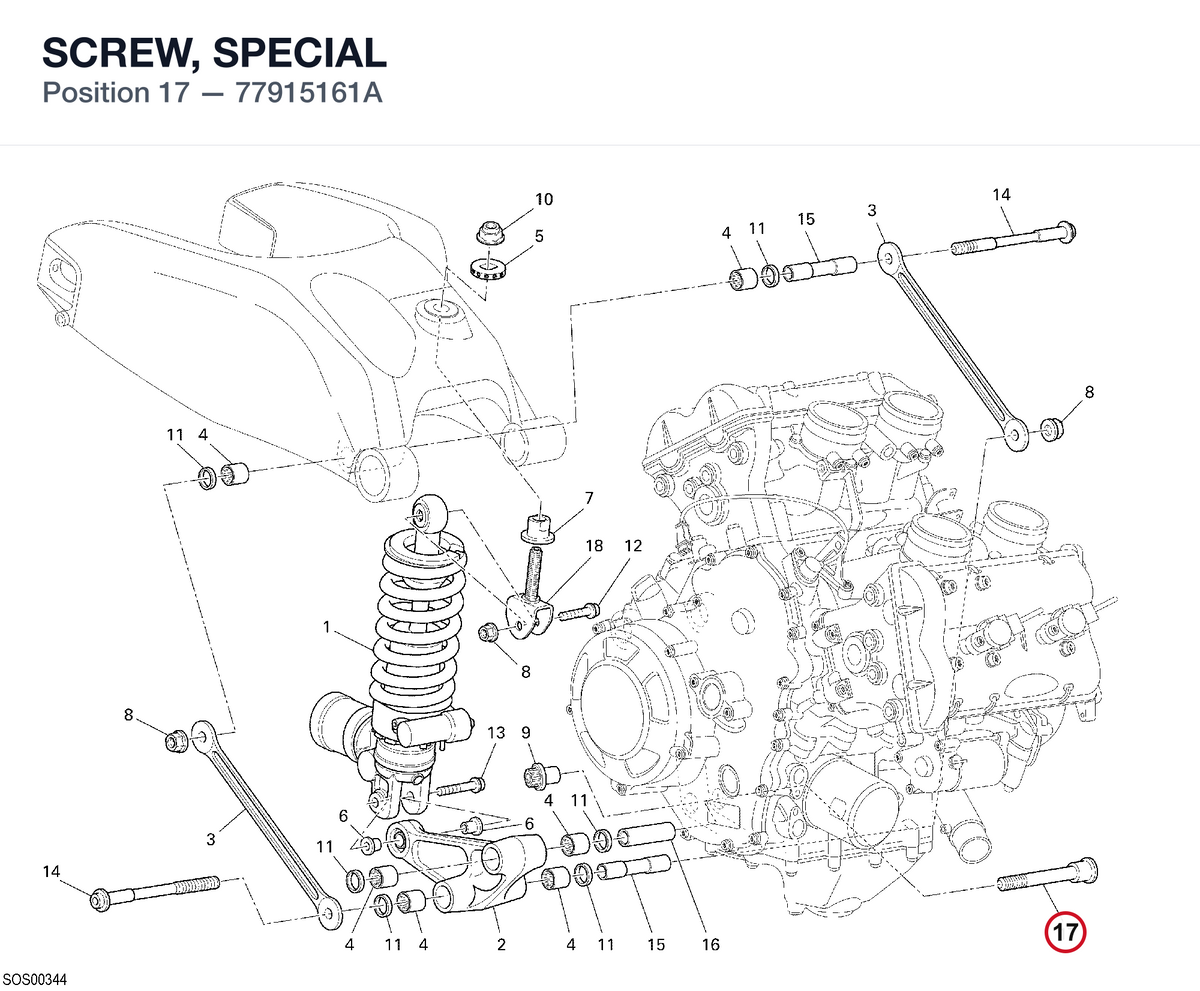 SCREW, SPECIAL 77915161A diagram position
