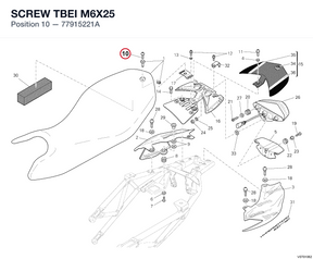 SCREW TBEI M6X25 77915221A diagram position