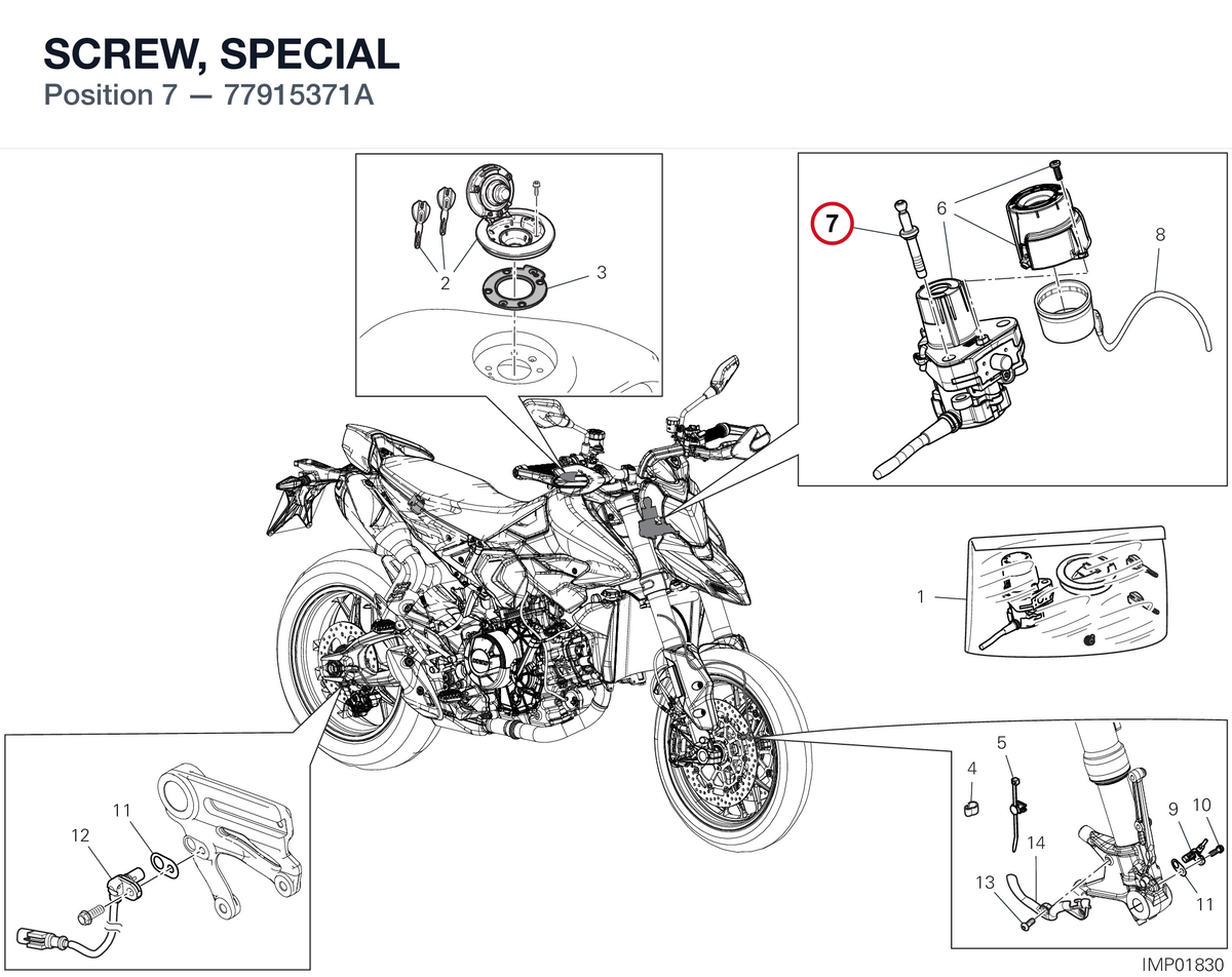 SCREW, SPECIAL 77915371A diagram position