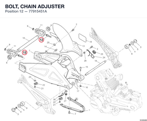 BOLT, CHAIN ADJUSTER 77915451A diagram position