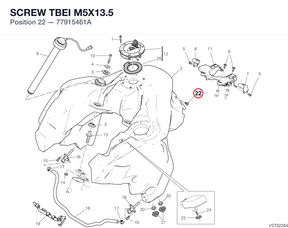 SCREW TBEI M5X13.5 77915461A diagram position