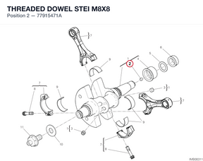 THREADED DOWEL STEI M8X8 77915471A diagram position
