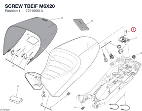 SCREW TBEIF M6X20 77915551A diagram position