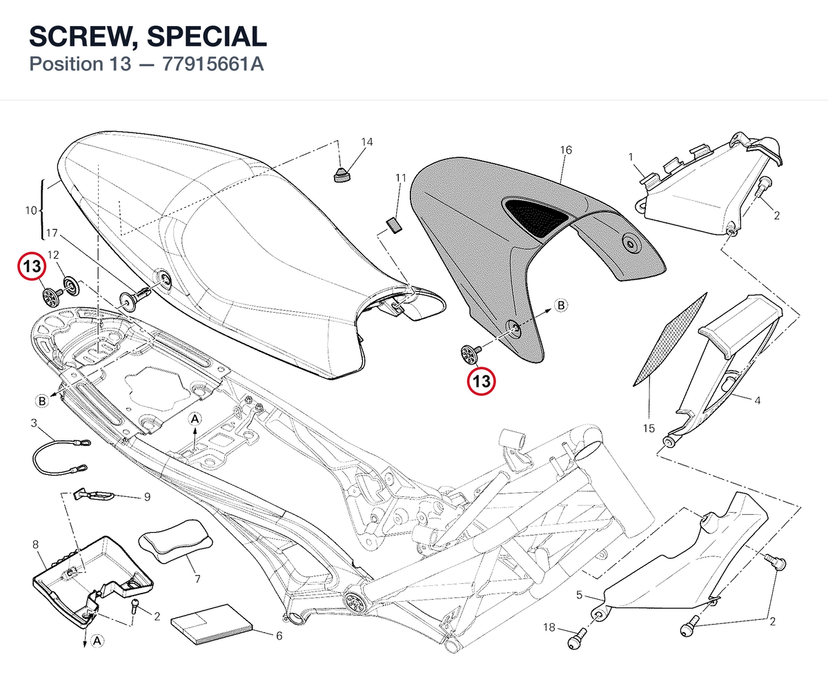 SCREW, SPECIAL 77915661A diagram position