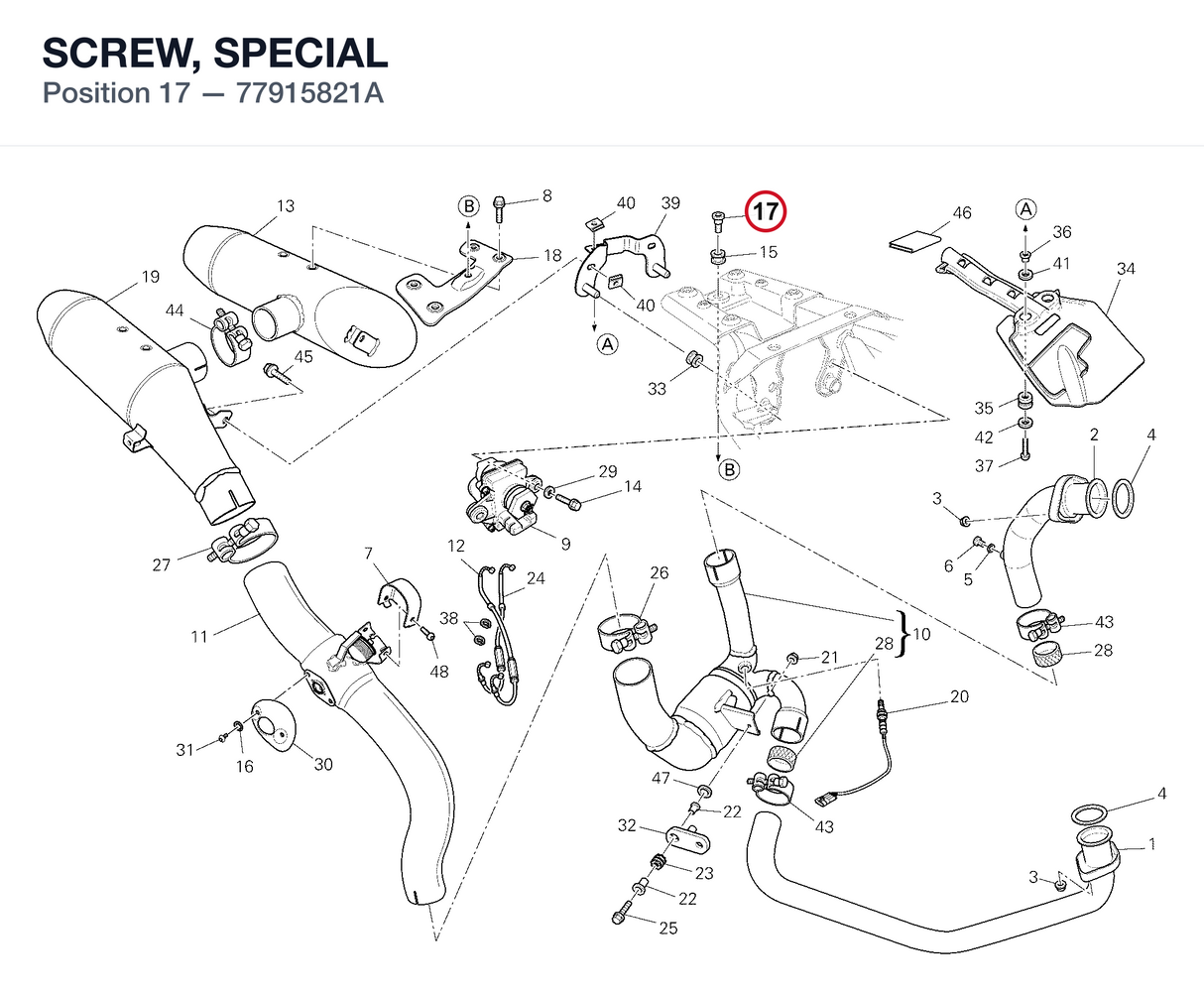 SCREW, SPECIAL 77915821A diagram position