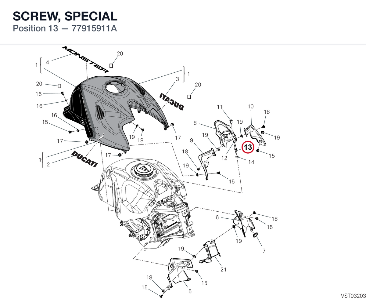SCREW, SPECIAL 77915911A diagram position