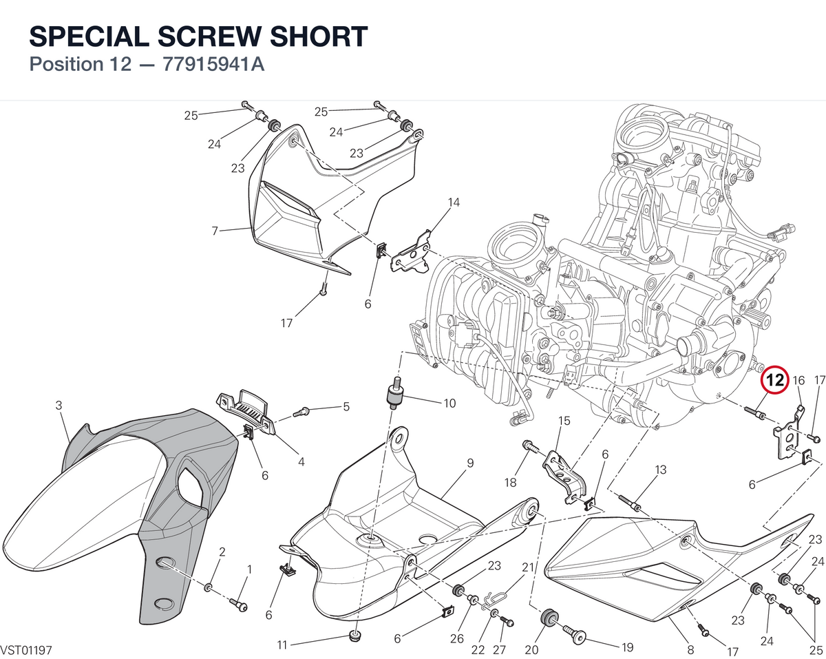 SPECIAL SCREW SHORT 77915941A diagram position