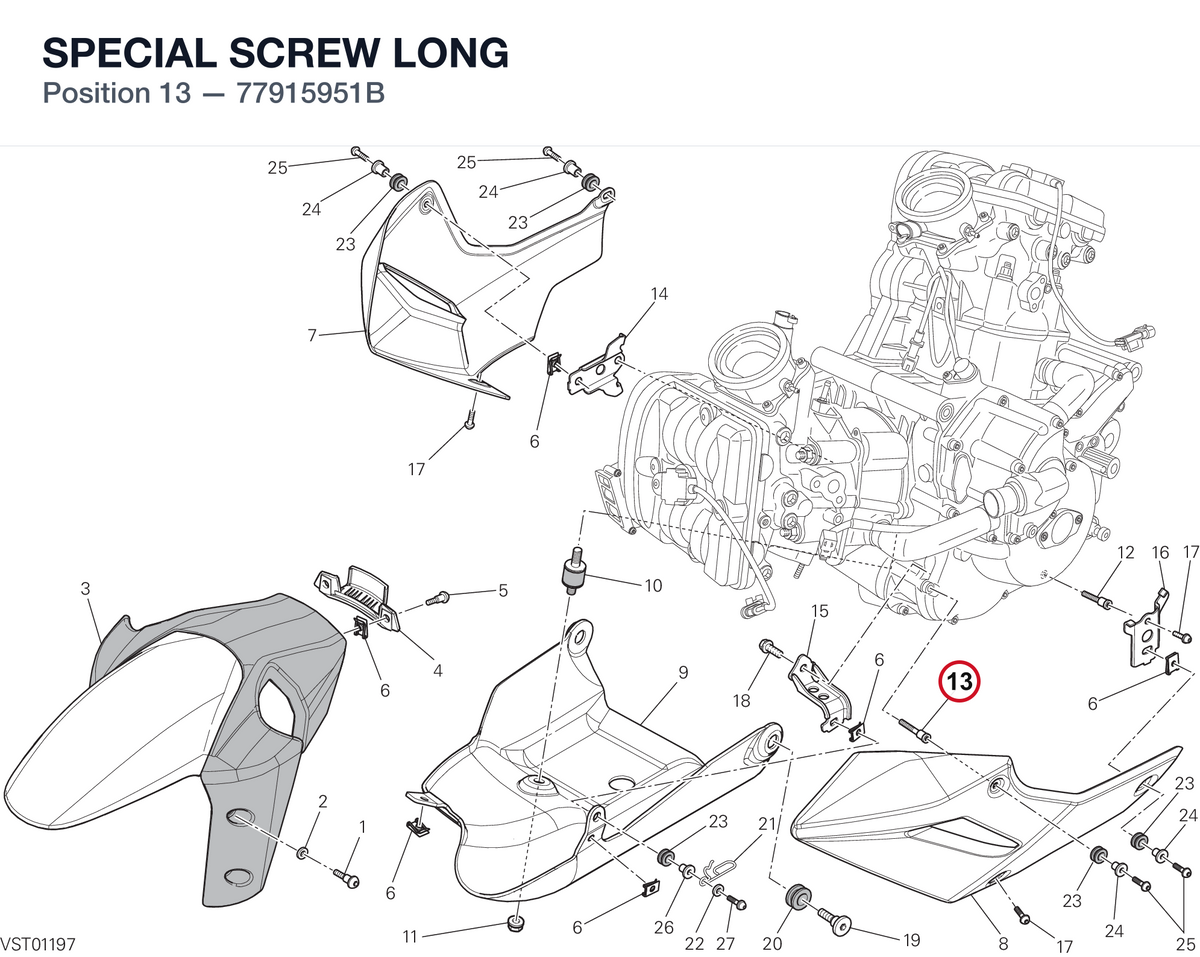 SPECIAL SCREW LONG 77915951B diagram position