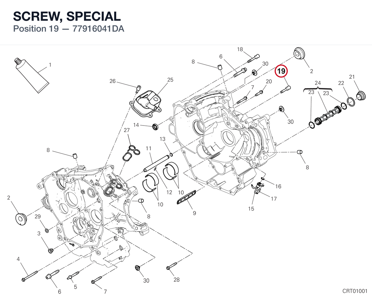 SCREW, SPECIAL 77916041DA diagram position