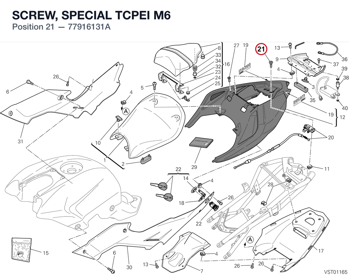 SCREW, SPECIAL TCPEI M6 77916131A diagram position