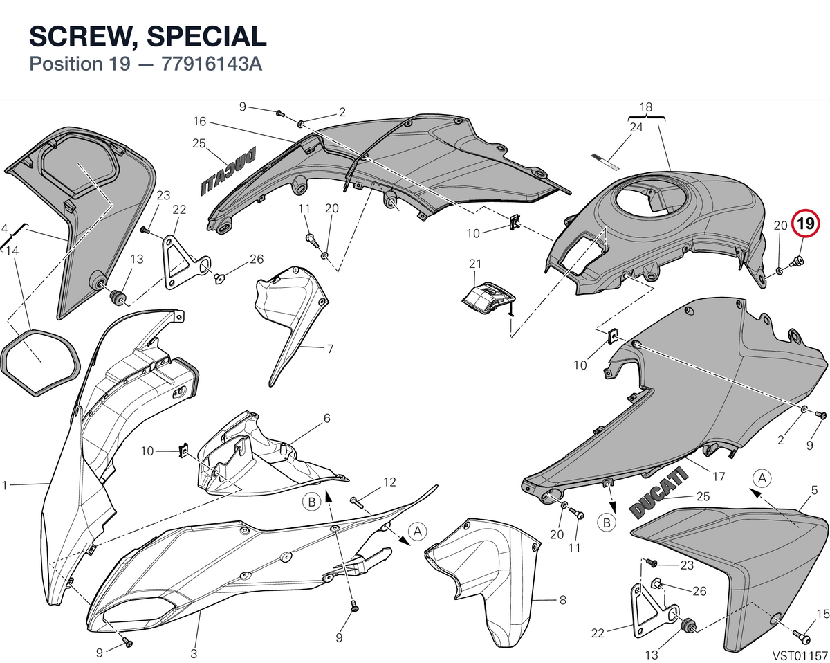 SCREW, SPECIAL 77916143A diagram position