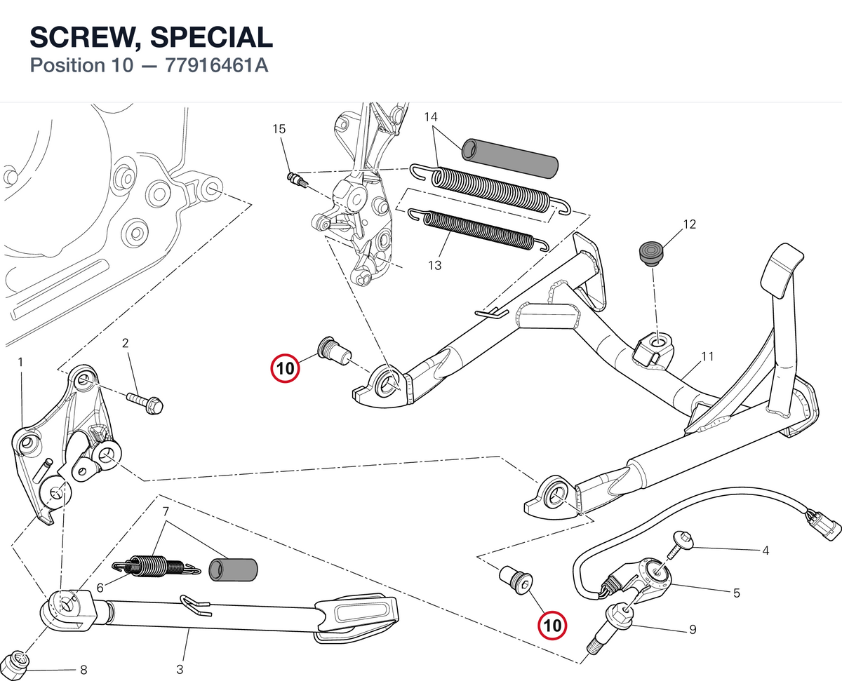 SCREW, SPECIAL 77916461A diagram position